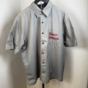 HARLEY-DAVIDSON 1937 Thrills Graphic Button-Down Shirt Motorcycle Size L